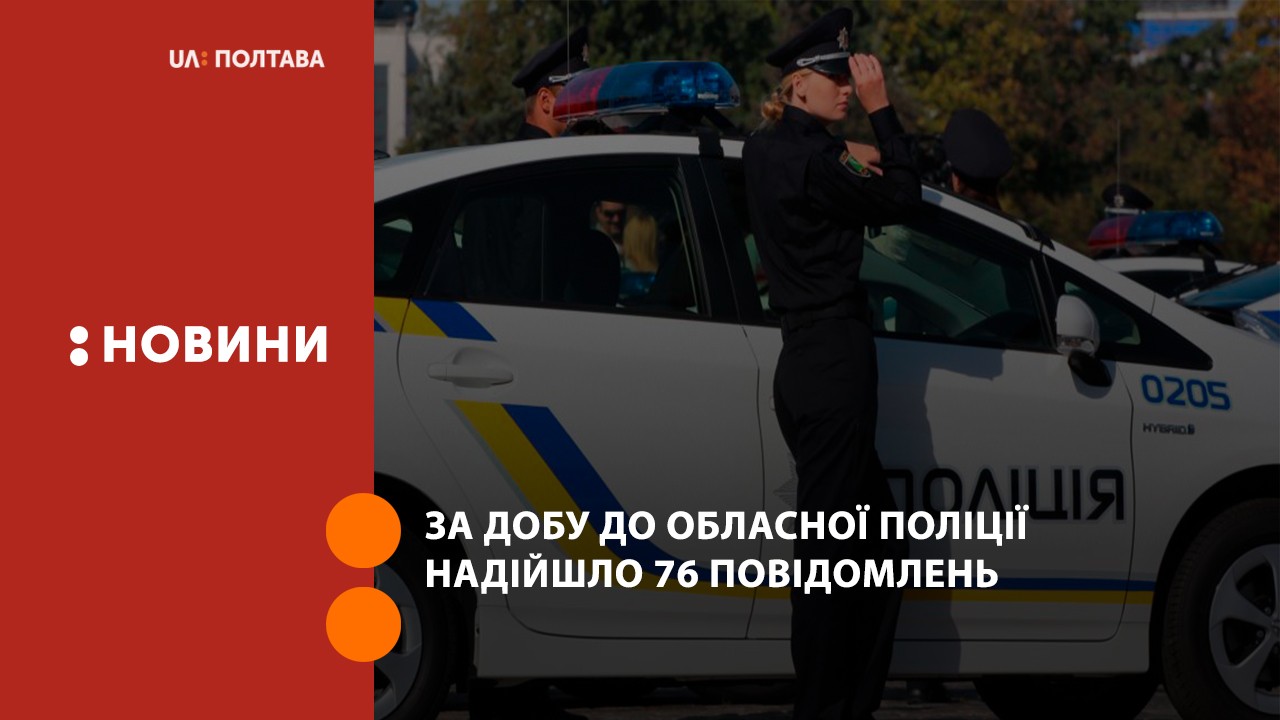 За добу до обласної поліції надійшло 76 повідомлень