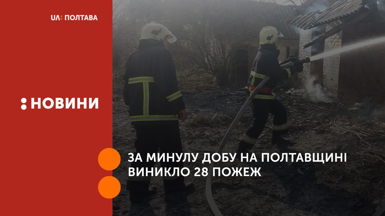 За минулу добу на Полтавщині виникло 28 пожеж