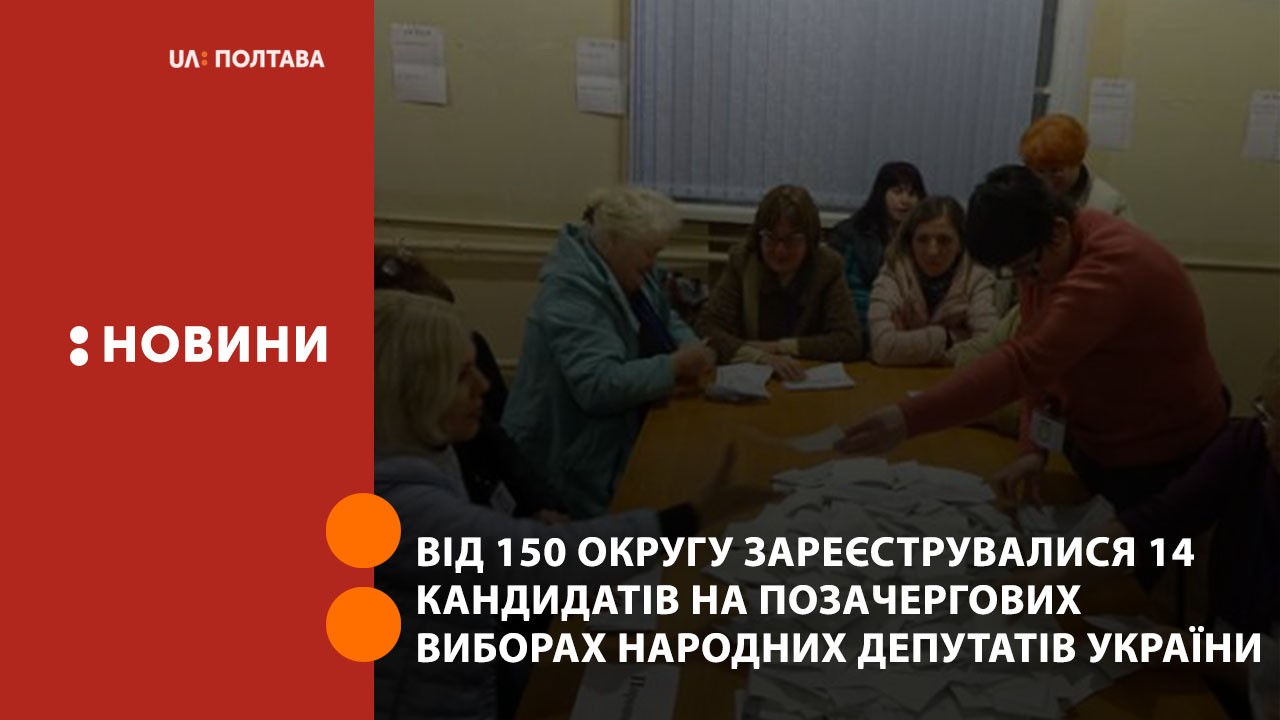 Від 150 округу зареєструвалися 14 кандидатів на позачергових виборах народних депутатів України