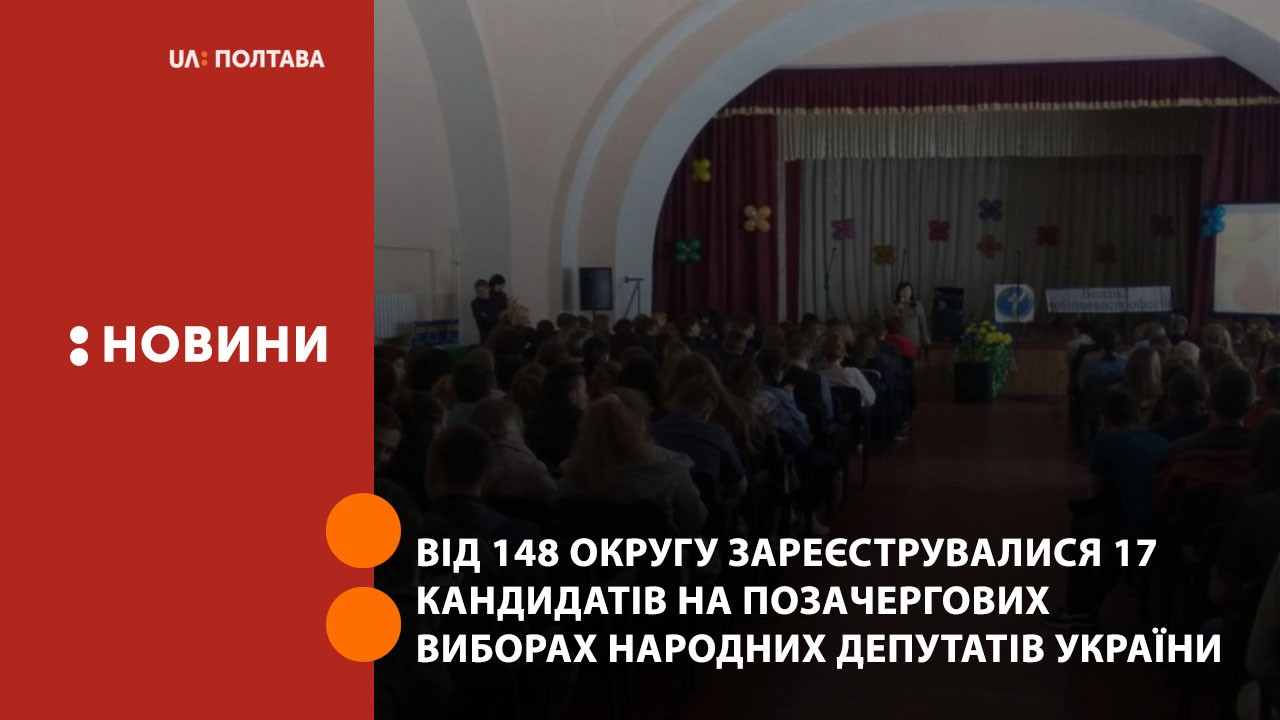 Від 148 округу зареєструвалися 17 кандидатів на позачергових виборах народних депутатів України
