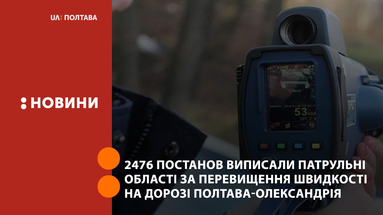 2476 постанов виписали патрульні області за перевищення швидкості на дорозі Полтава-Олександрія